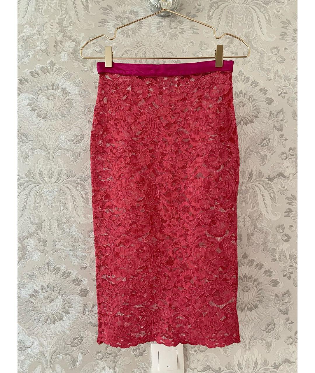 PIERRE BALMAIN Розовая полиамидовая юбка миди, фото 9