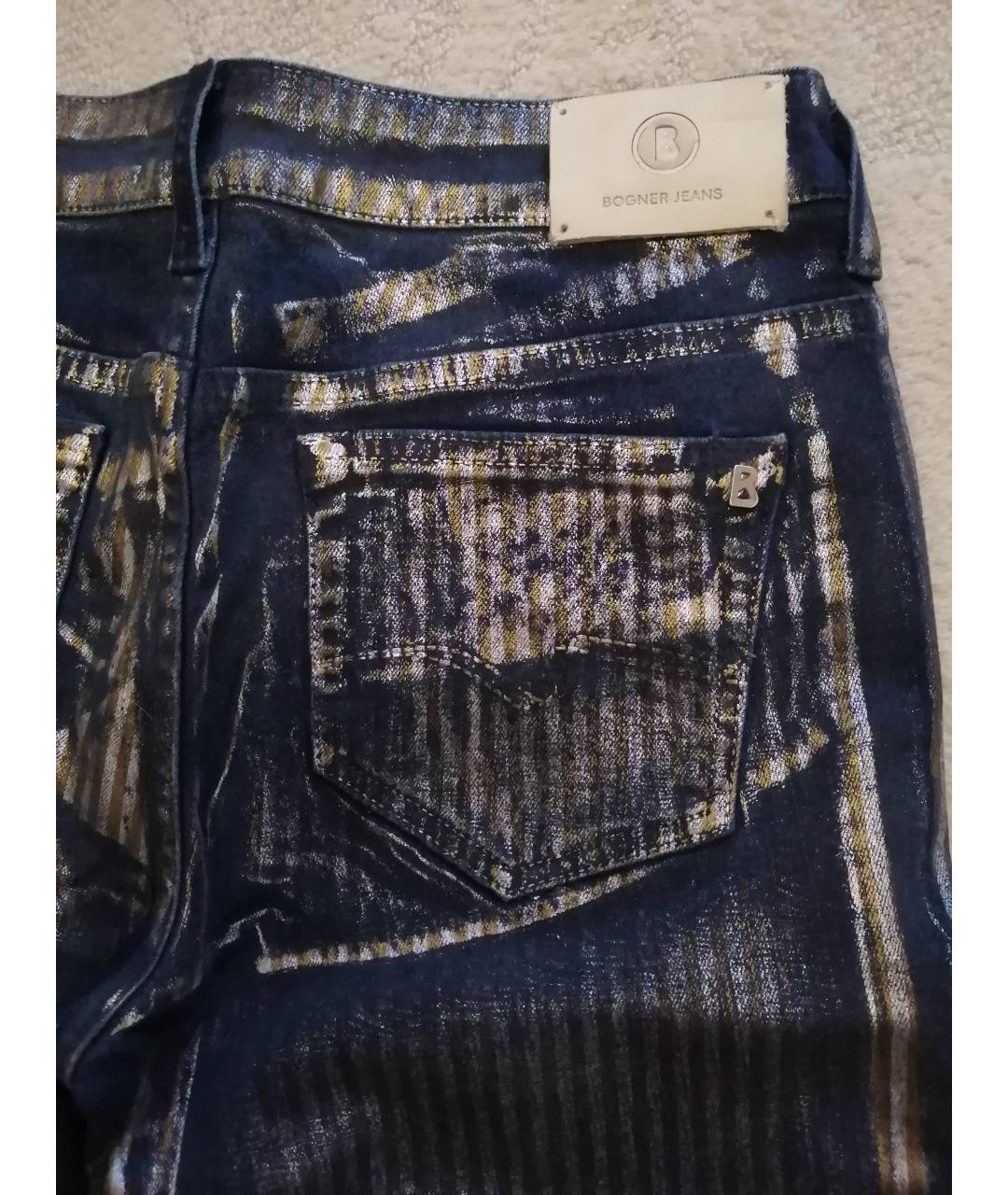 BOGNER Темно-синие хлопко-эластановые прямые джинсы, фото 6