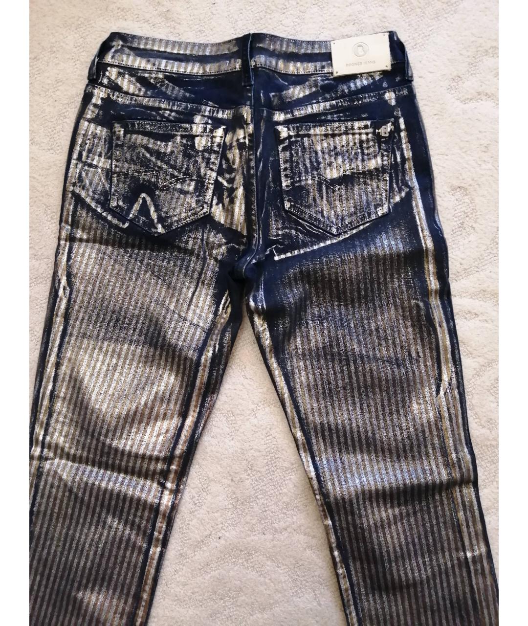 BOGNER Темно-синие хлопко-эластановые прямые джинсы, фото 5