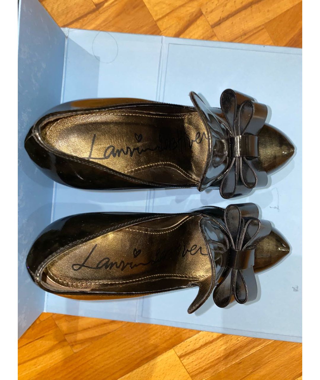 LANVIN Антрацитовые туфли из лакированной кожи, фото 3