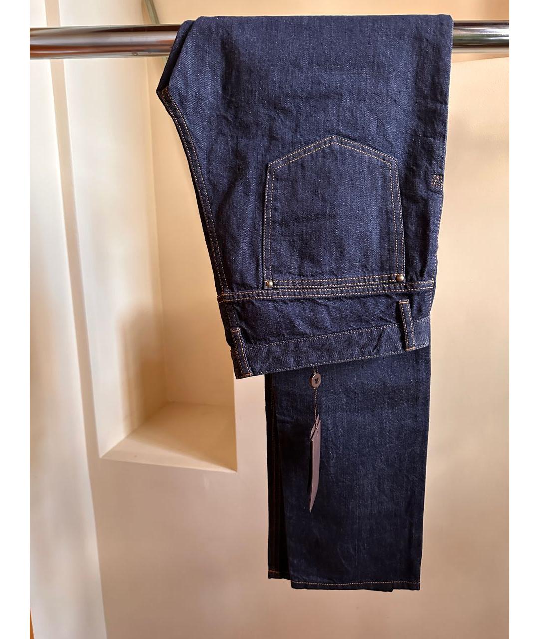 LOUIS VUITTON Темно-синие хлопковые прямые джинсы, фото 4
