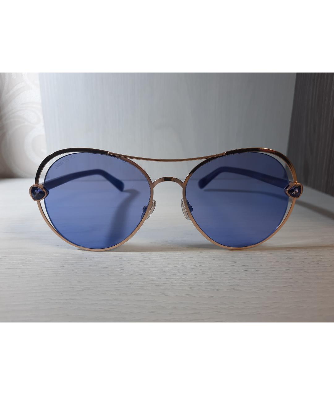 JIMMY CHOO Синие металлические солнцезащитные очки, фото 7
