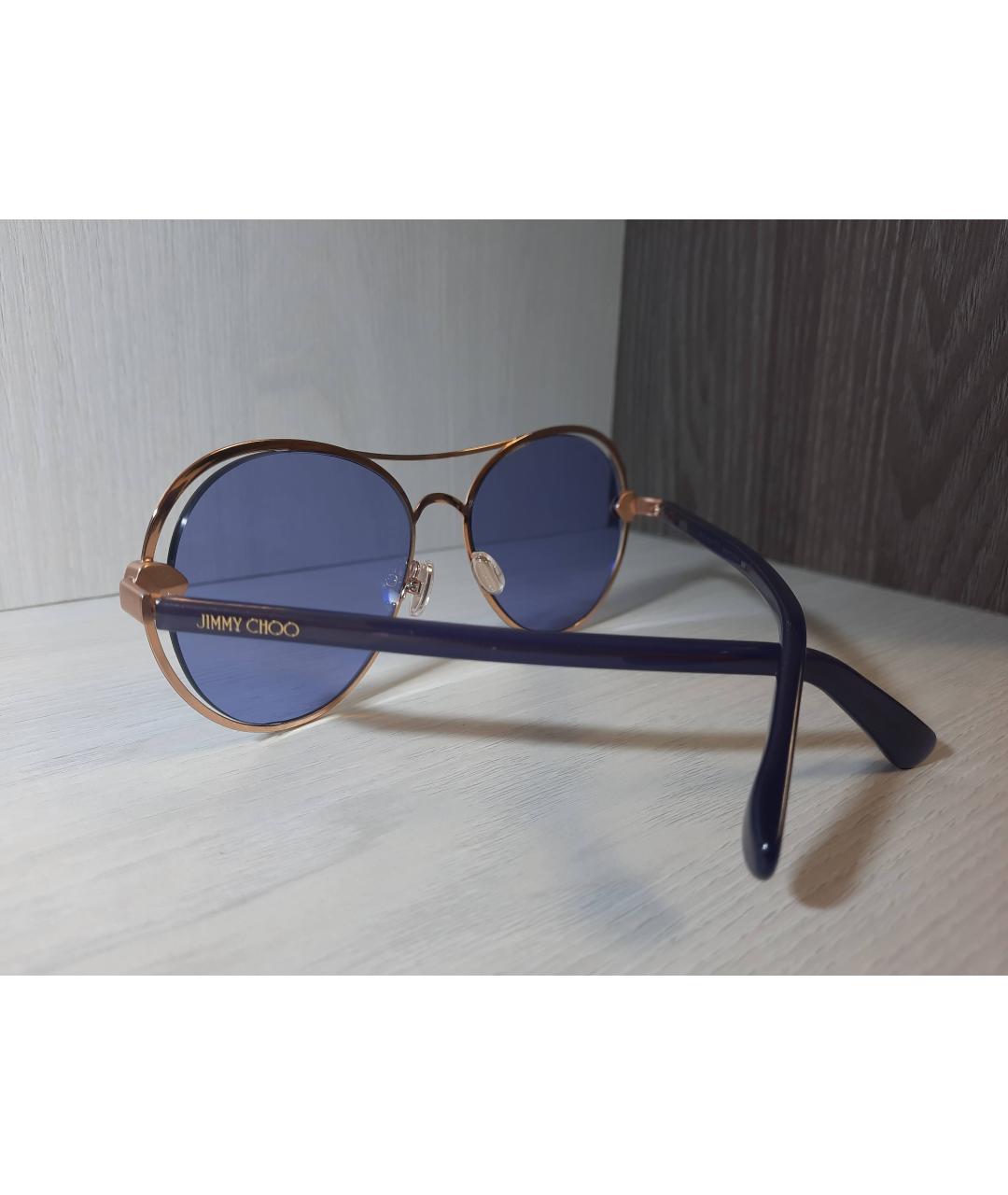 JIMMY CHOO Синие металлические солнцезащитные очки, фото 3
