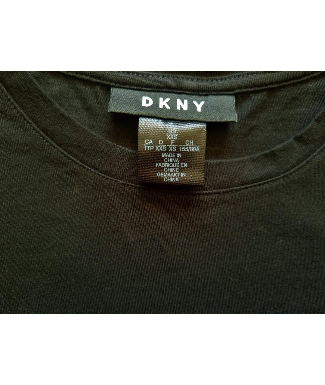 DKNY Черная хлопковая футболка, фото 4
