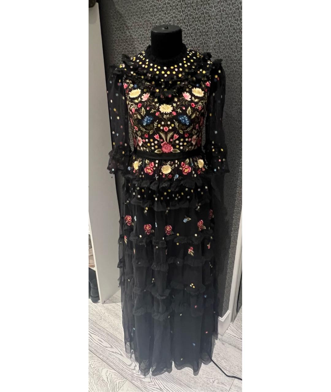 NEEDLE & THREAD Черное полиэстеровое вечернее платье, фото 9