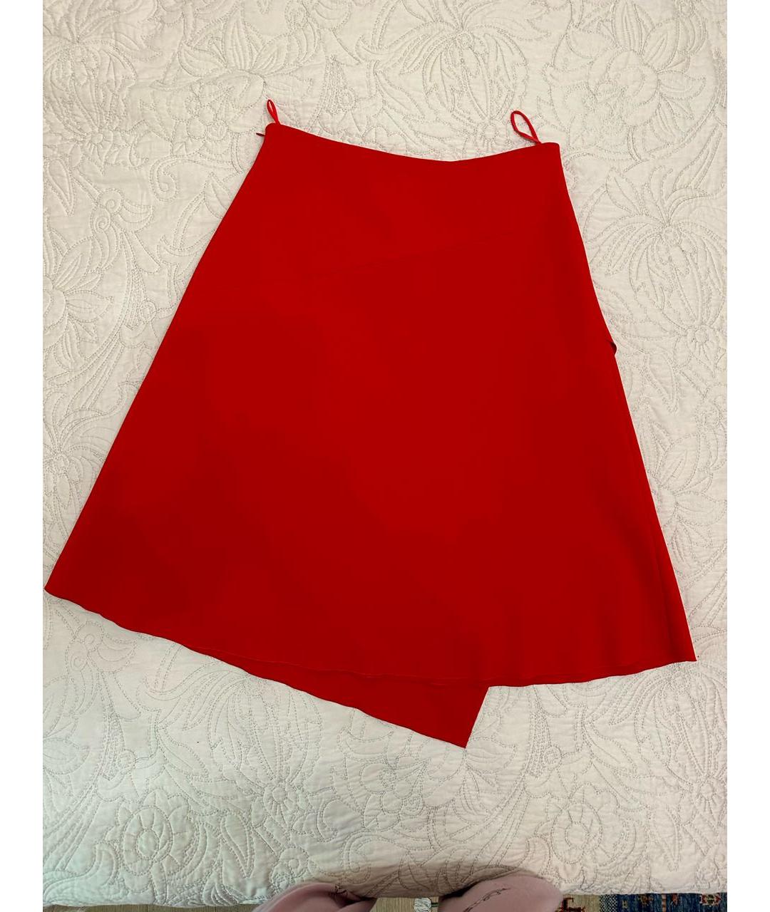 HUGO BOSS Оранжевая полиэстеровая юбка миди, фото 2