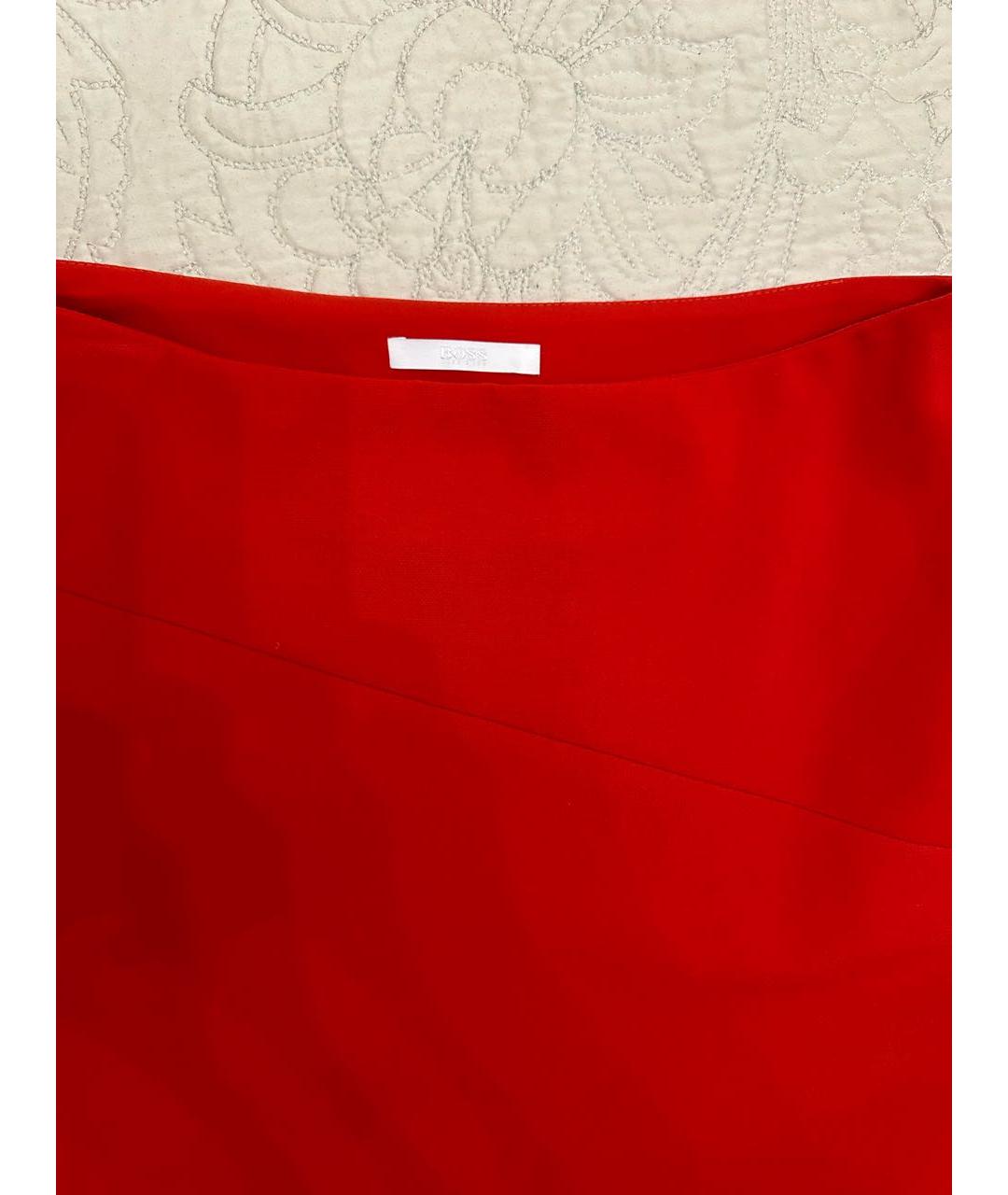 HUGO BOSS Оранжевая полиэстеровая юбка миди, фото 5