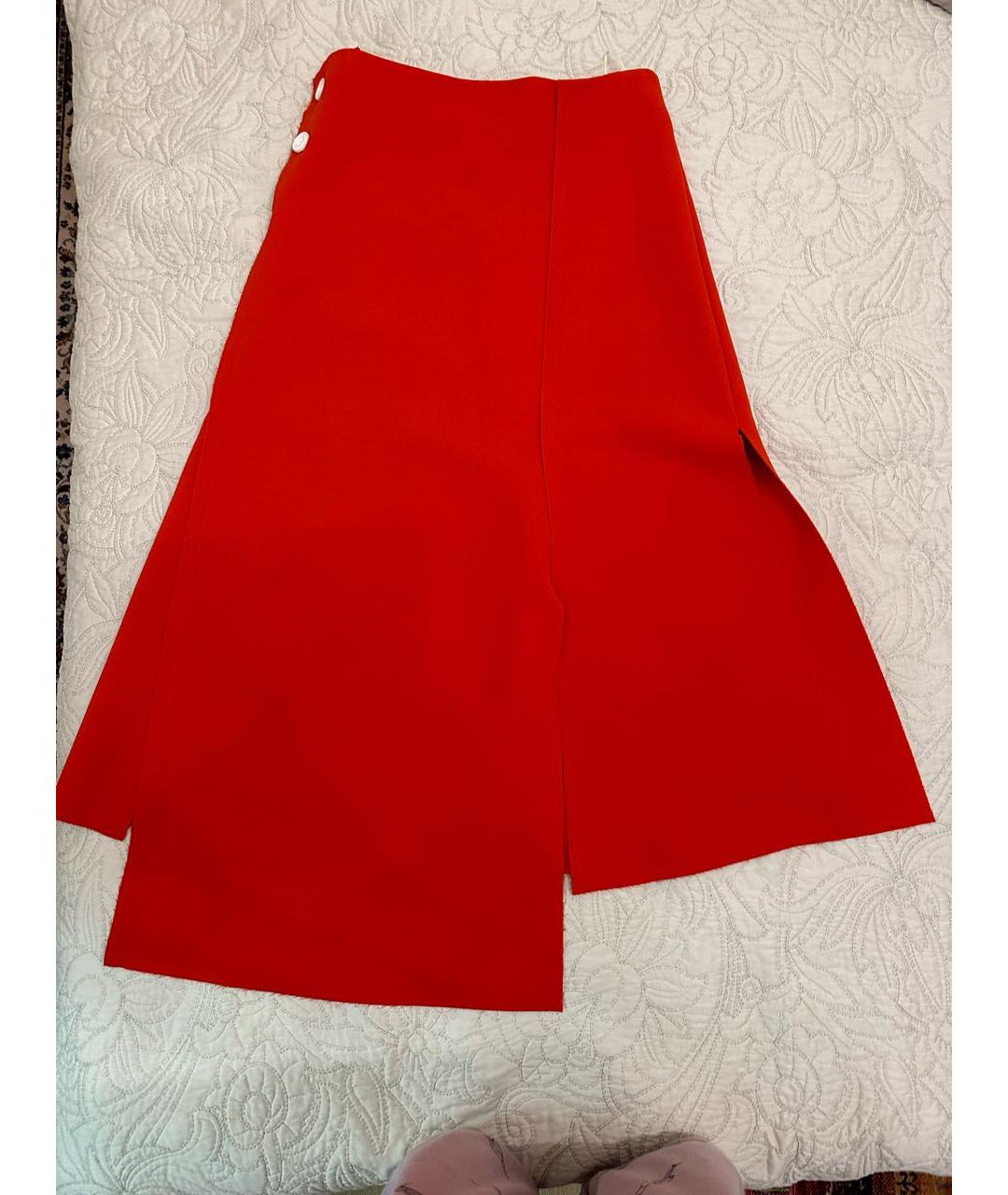 MARNI Оранжевая полиэстеровая юбка миди, фото 3