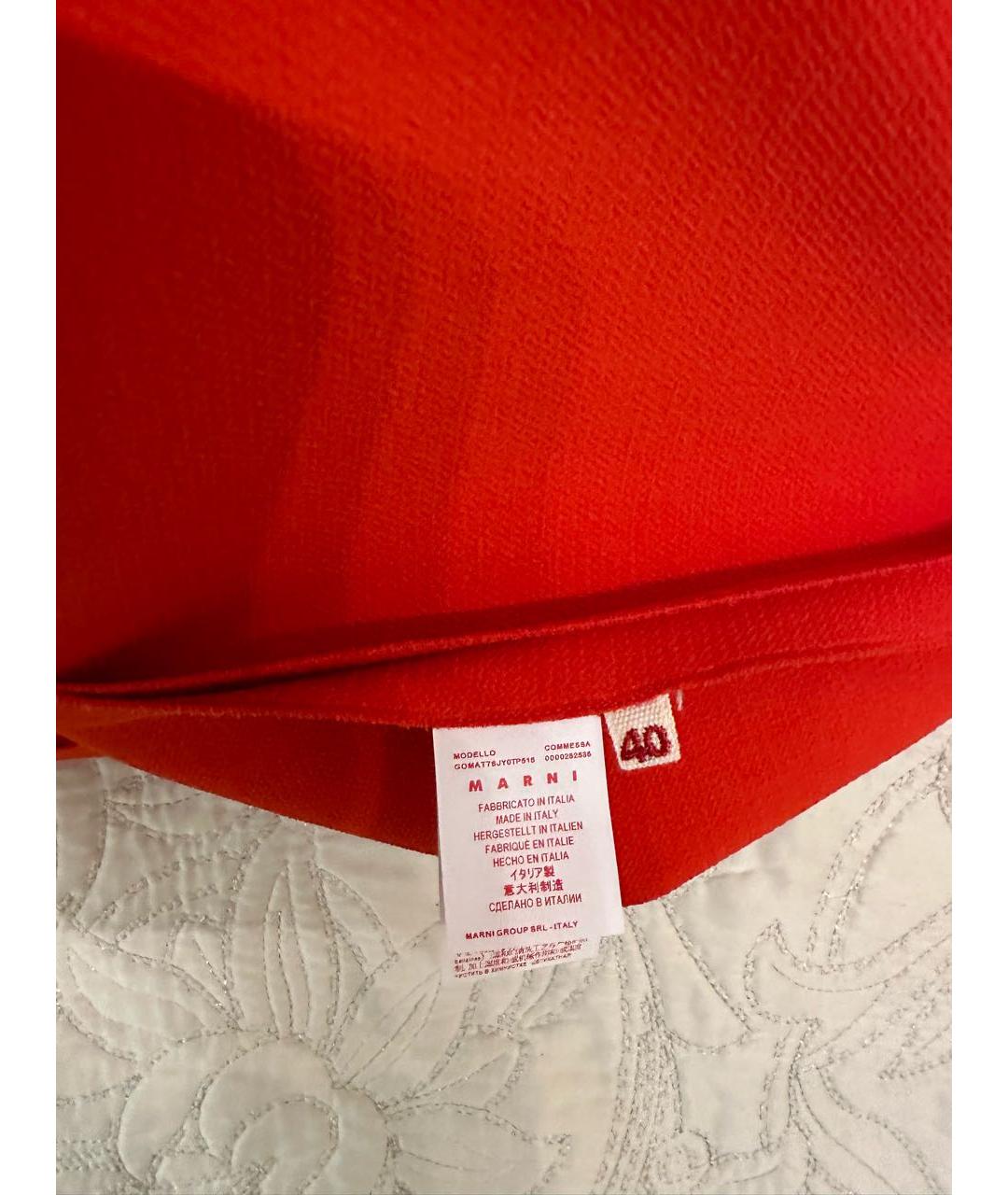 MARNI Оранжевая полиэстеровая юбка миди, фото 6