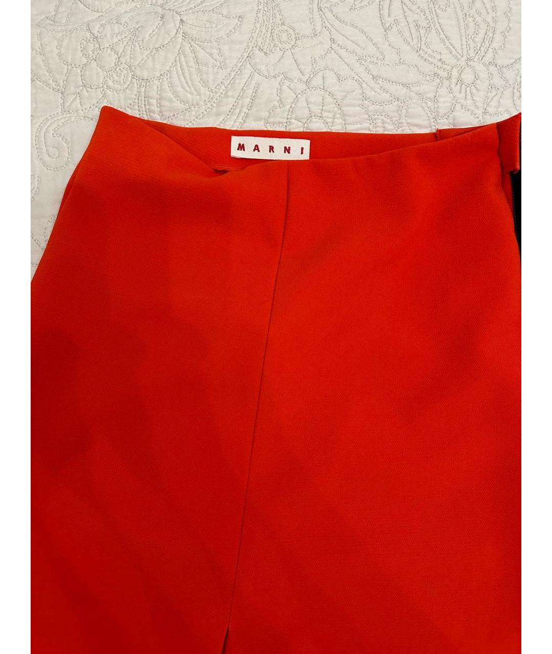 MARNI Оранжевая полиэстеровая юбка миди, фото 4