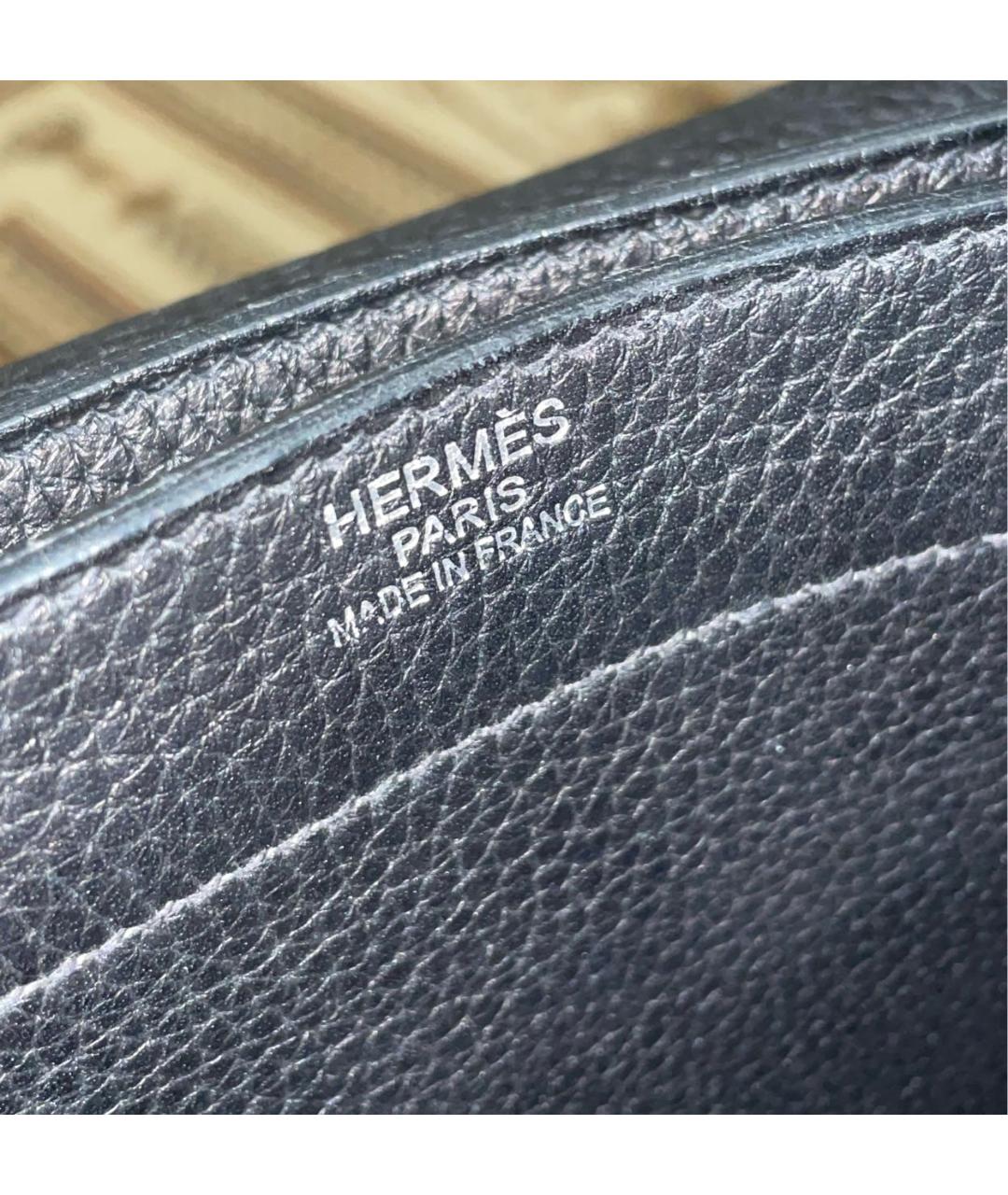 HERMES Черный кожаный портфель, фото 7