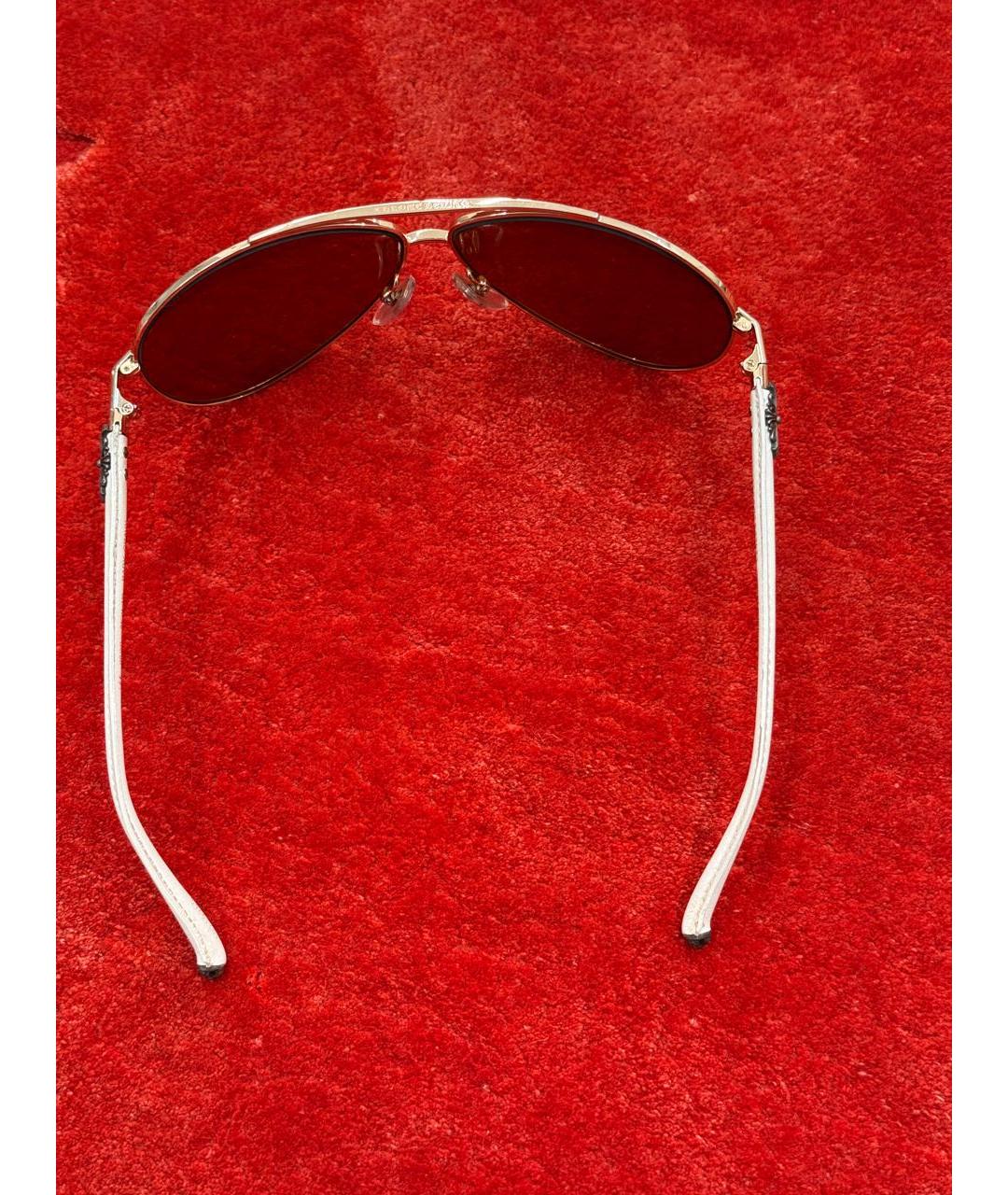 CHROME HEARTS Коричневые металлические солнцезащитные очки, фото 8