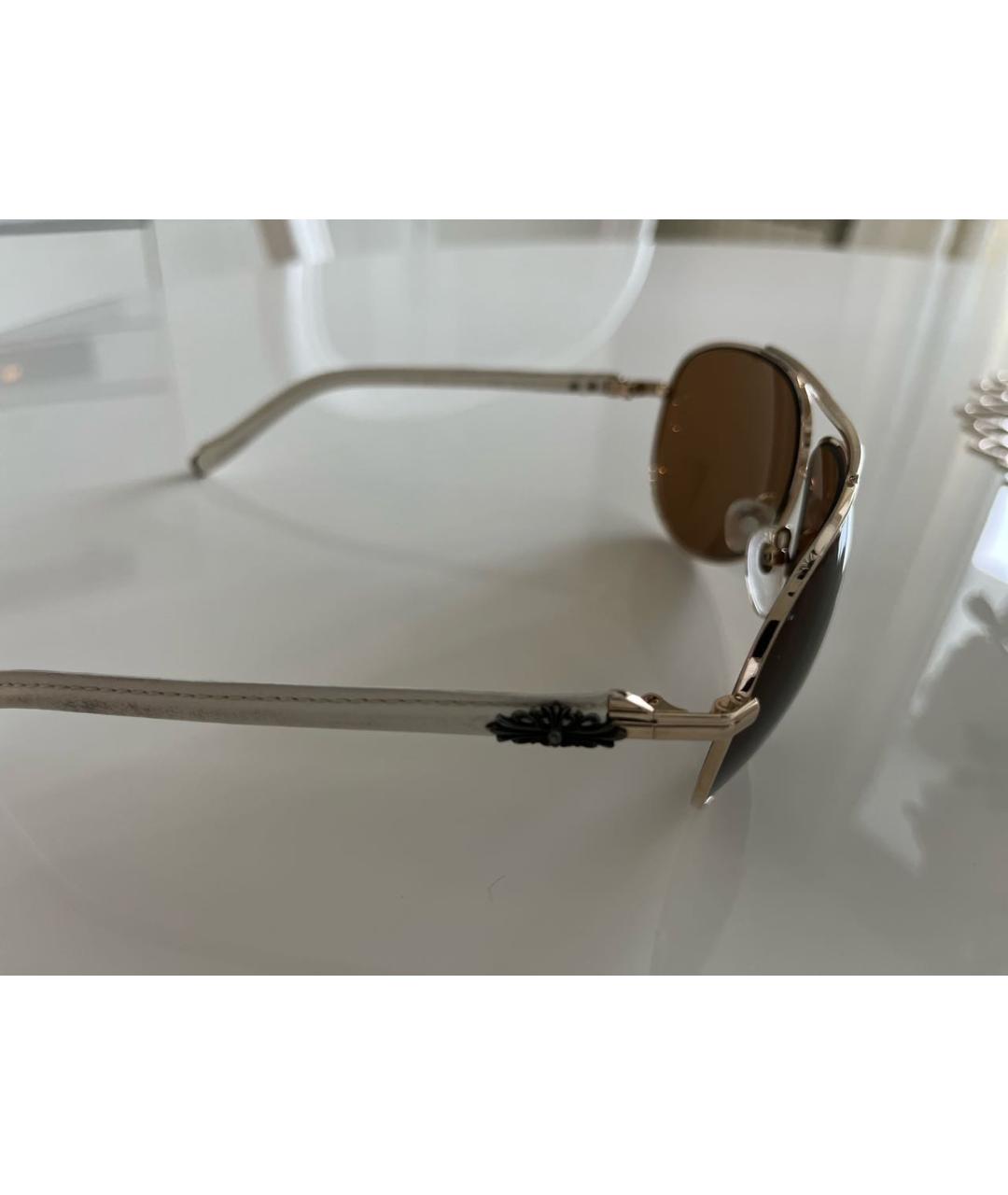 CHROME HEARTS Коричневые металлические солнцезащитные очки, фото 2