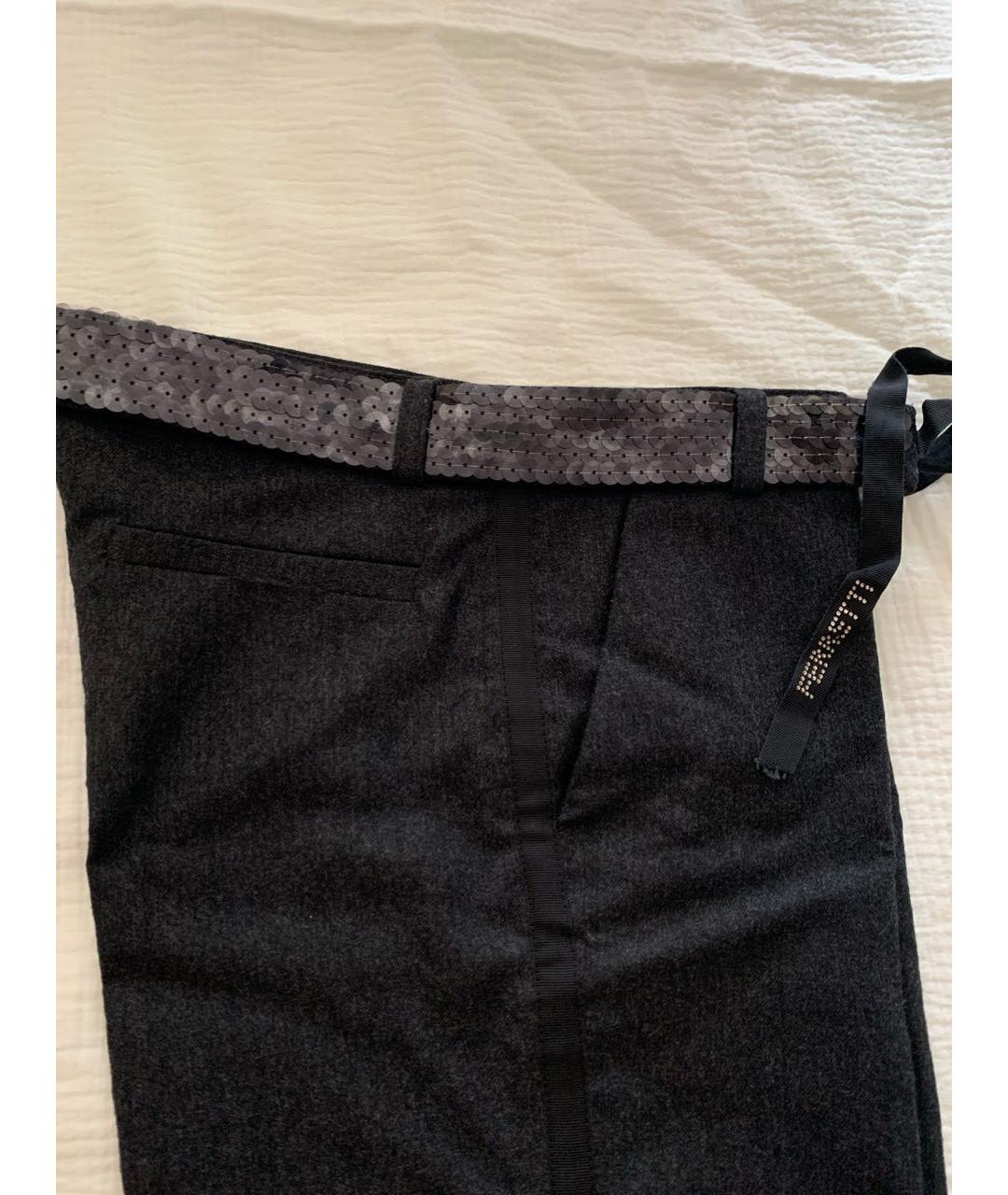 ALBERTA FERRETTI Черные шерстяные брюки и шорты, фото 3