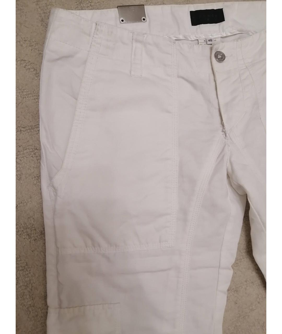 JOHN RICHMOND Белые хлопковые прямые брюки, фото 7