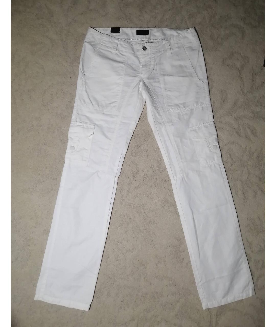 JOHN RICHMOND Белые хлопковые прямые брюки, фото 10