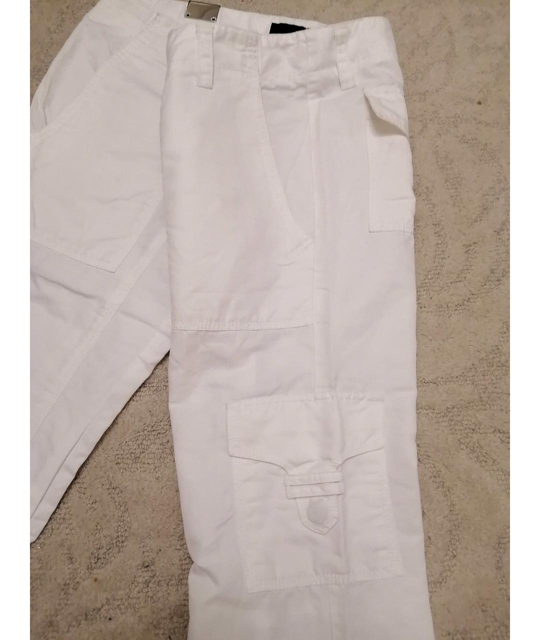 JOHN RICHMOND Белые хлопковые прямые брюки, фото 6