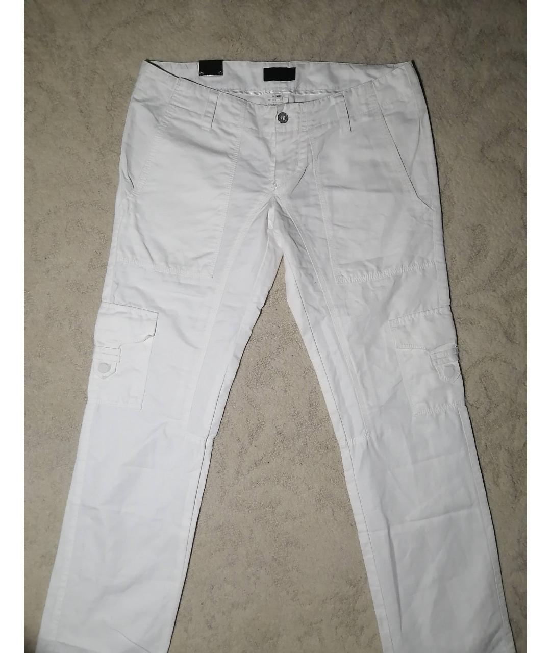 JOHN RICHMOND Белые хлопковые прямые брюки, фото 8