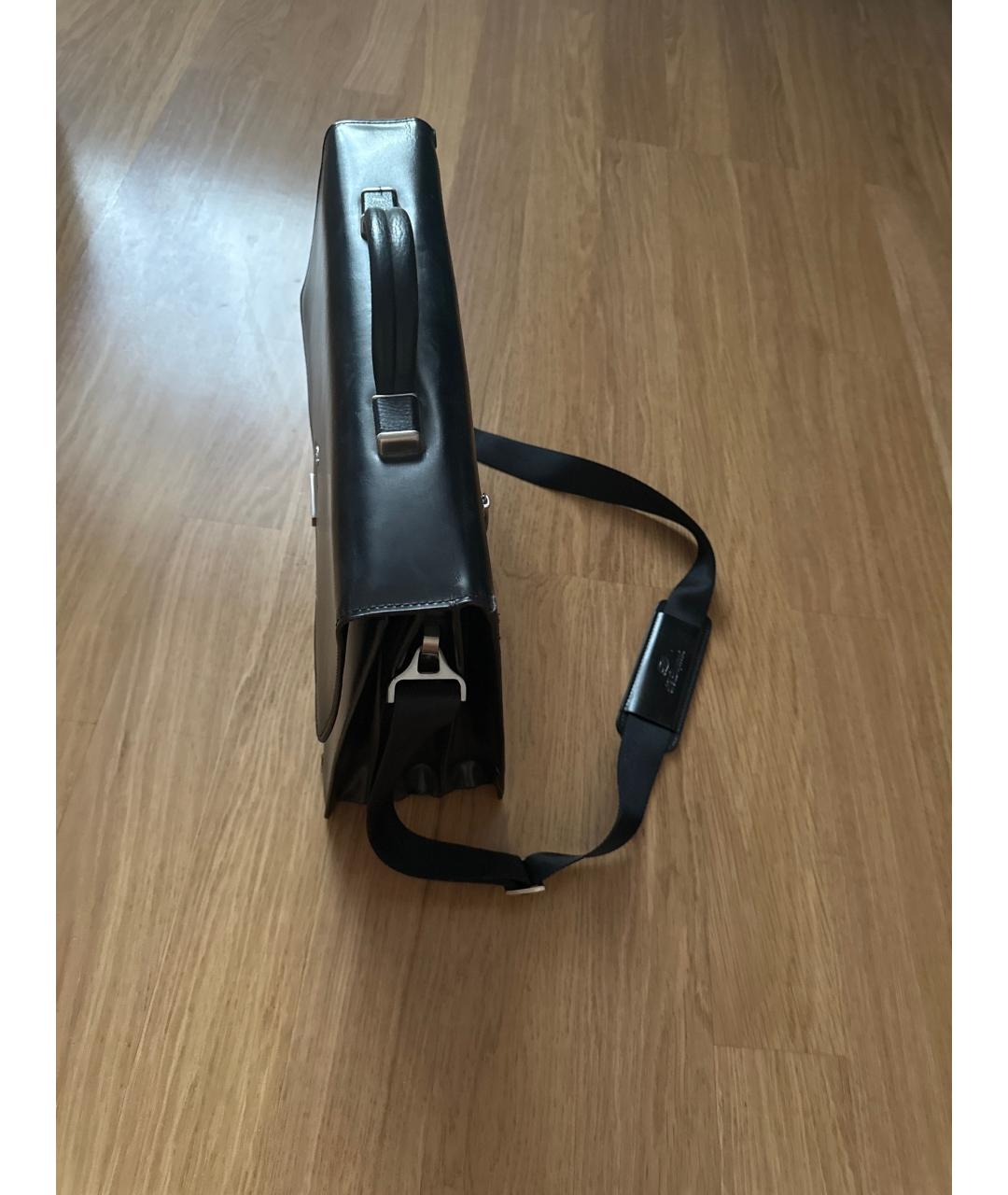 DUPONT Черный кожаный портфель, фото 4