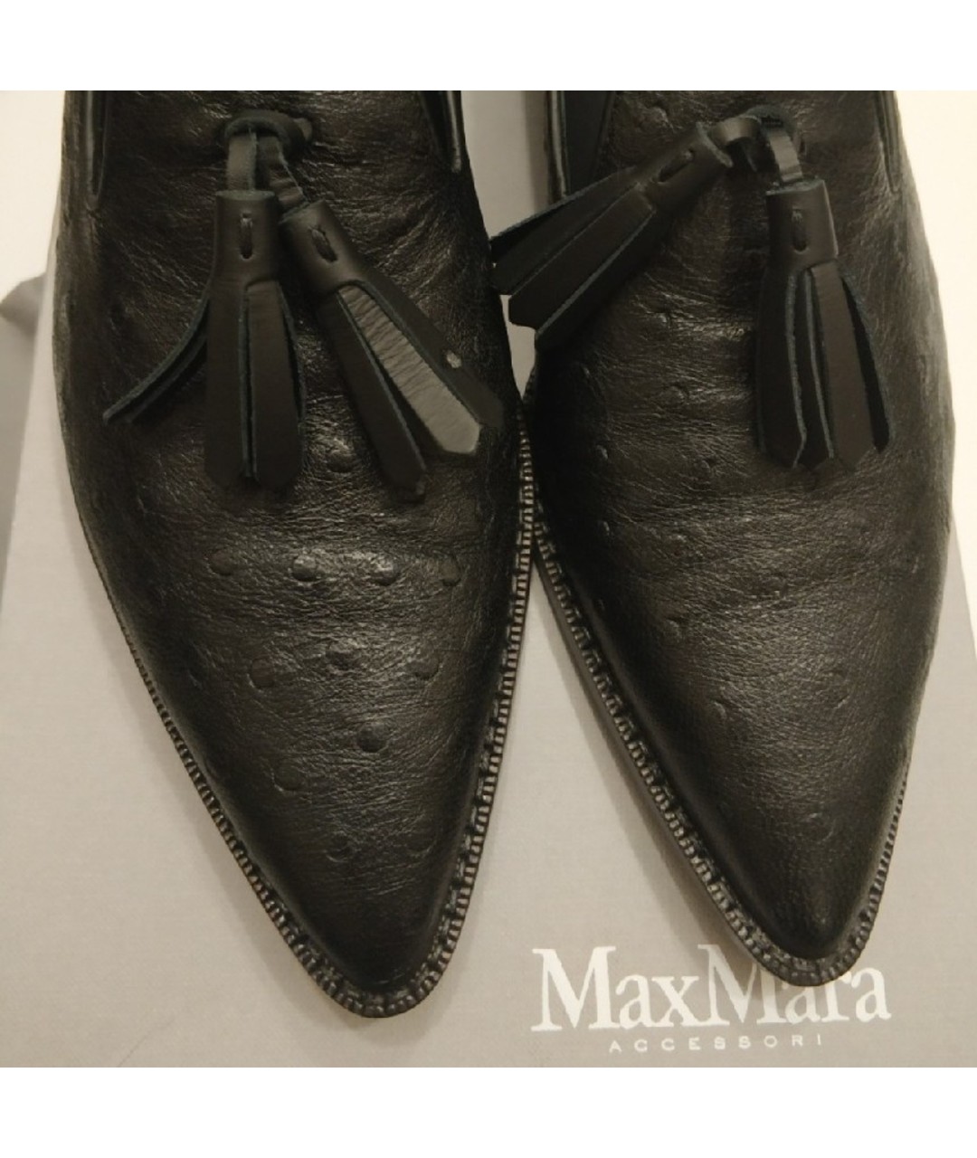 MAX MARA Черные кожаные лоферы, фото 3