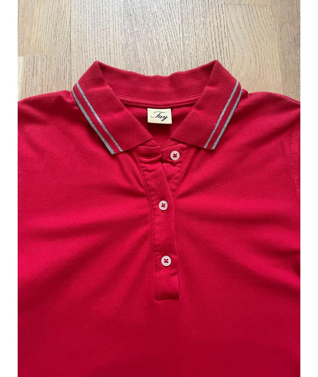 FAY Красная хлопковая футболка, фото 3