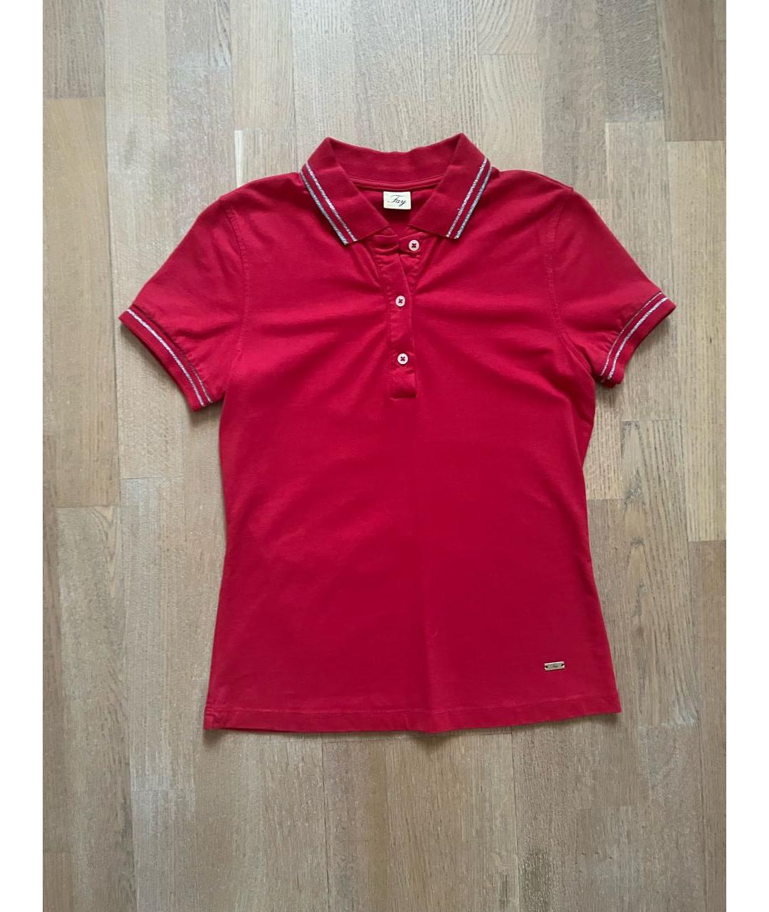 FAY Красная хлопковая футболка, фото 5