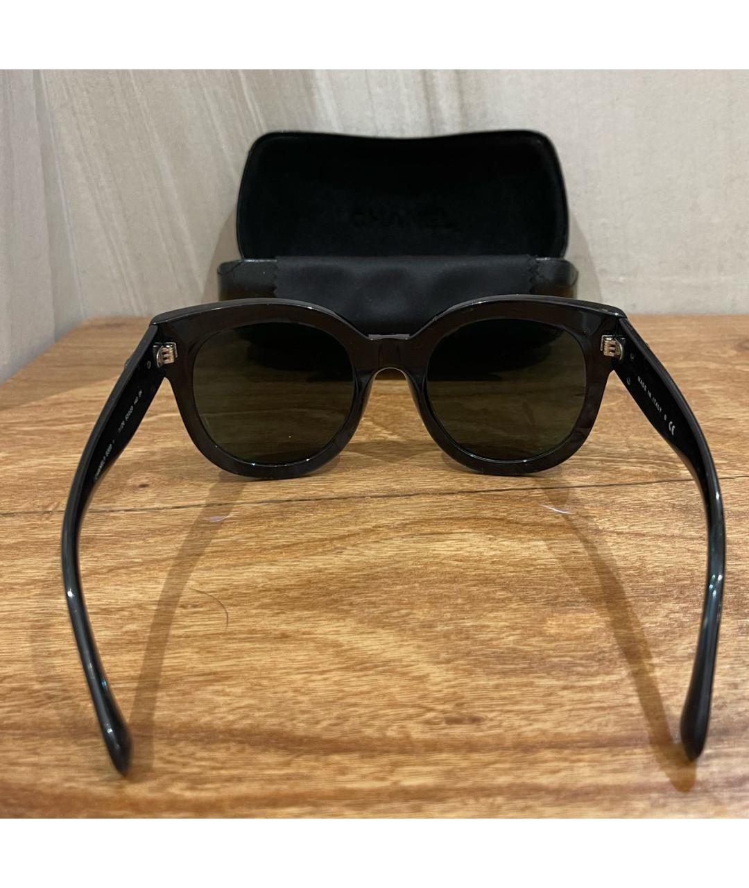 CHANEL PRE-OWNED Темно-синие пластиковые солнцезащитные очки, фото 6