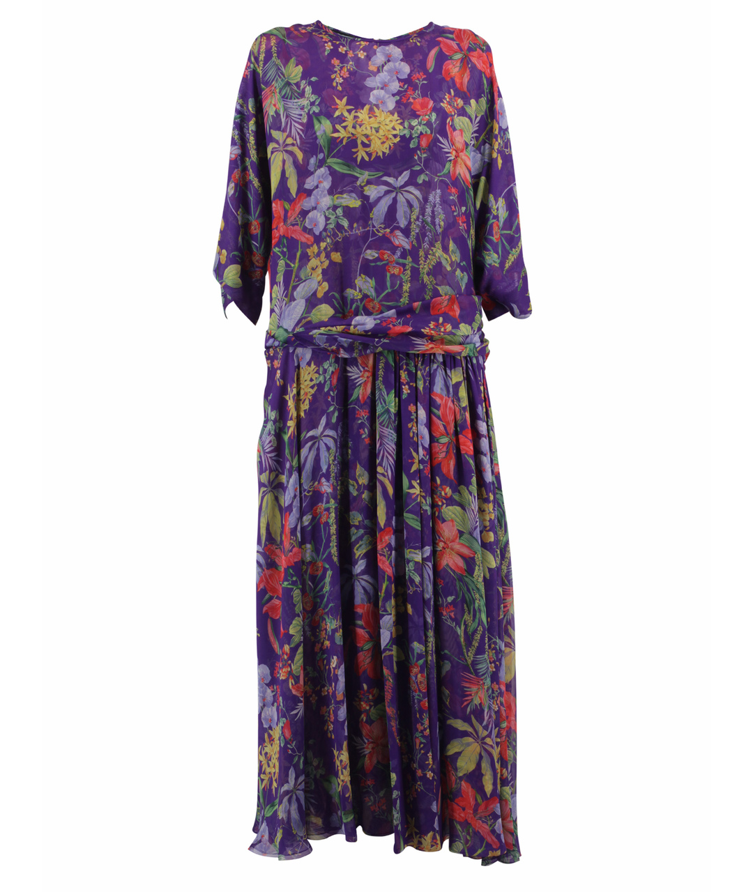 ROCHAS Фиолетовое шелковое повседневное платье, фото 1