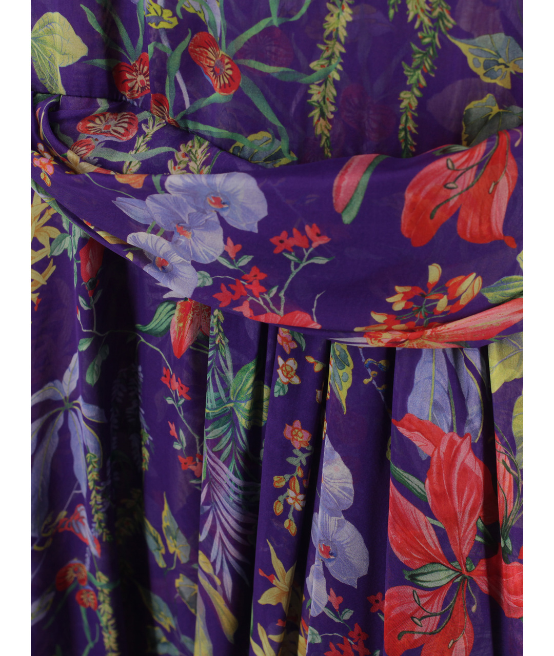ROCHAS Фиолетовое шелковое повседневное платье, фото 4