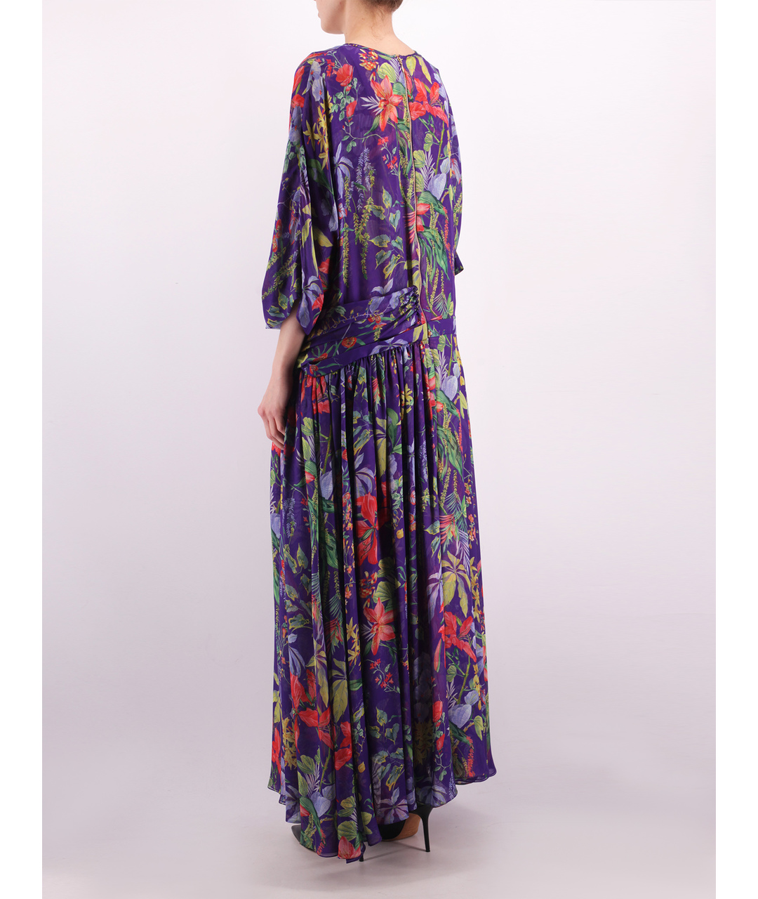 ROCHAS Фиолетовое шелковое повседневное платье, фото 3