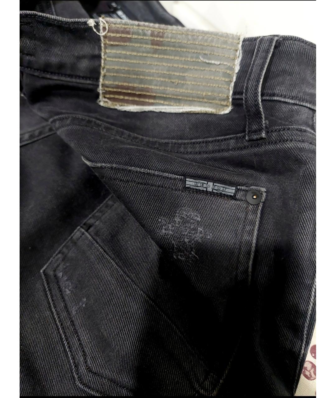 HUDSON Черные хлопковые прямые джинсы, фото 7