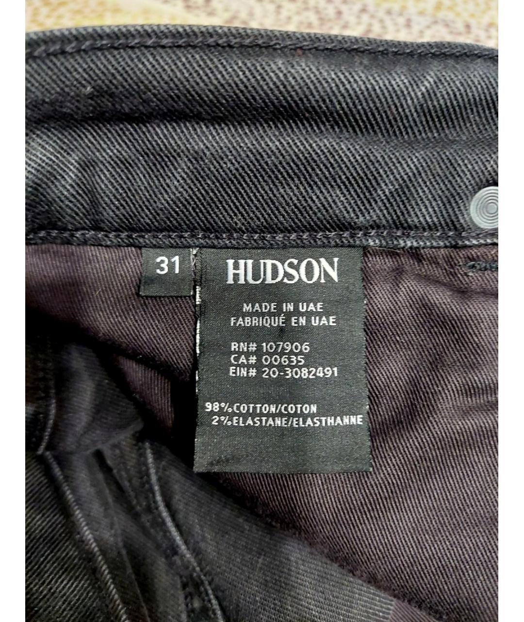 HUDSON Черные хлопковые прямые джинсы, фото 5