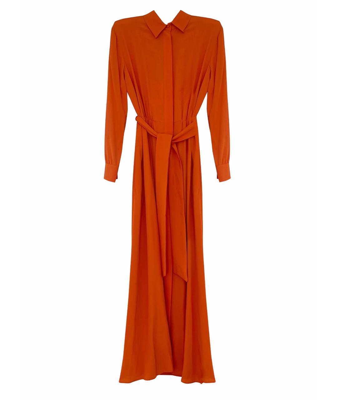 WEEKEND MAX MARA Оранжевое шелковое повседневное платье, фото 1