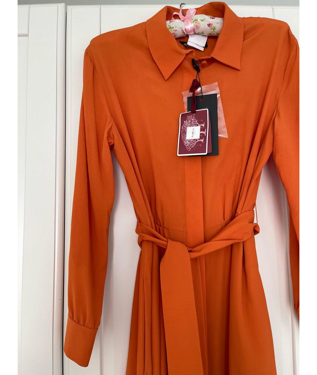 WEEKEND MAX MARA Оранжевое шелковое повседневное платье, фото 2