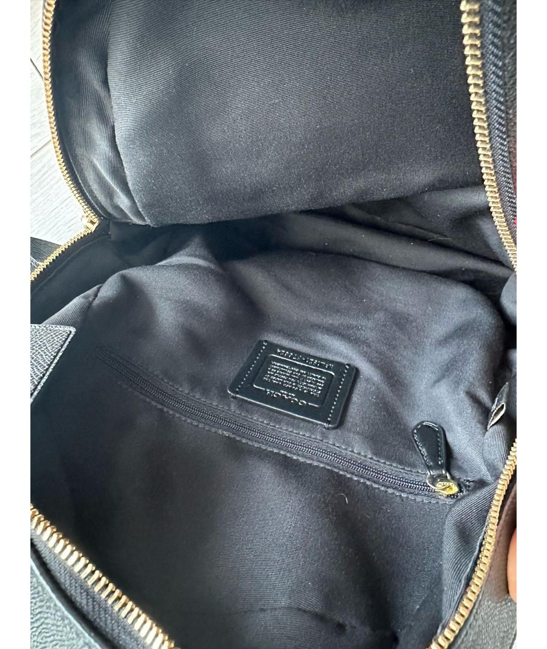 COACH Черный кожаный рюкзак, фото 6
