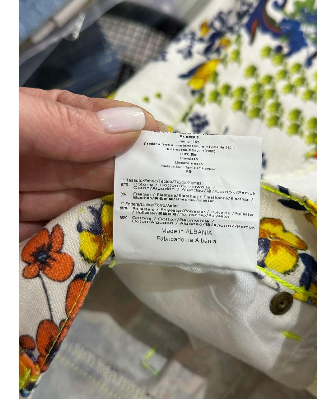 VERSACE Мульти деним юбка мини, фото 4