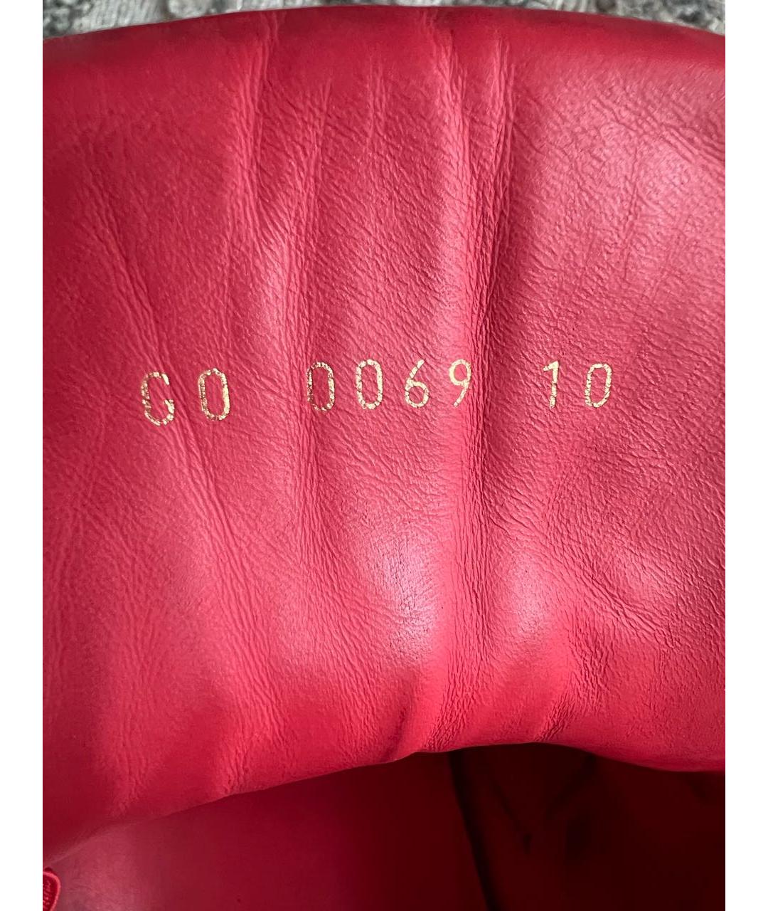 LOUIS VUITTON Красные кожаные высокие кроссовки / кеды, фото 7