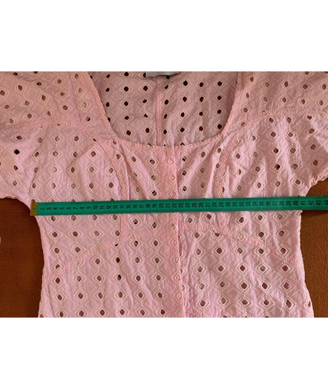 ISABELLE BLANCHE Розовое хлопковое коктейльное платье, фото 6