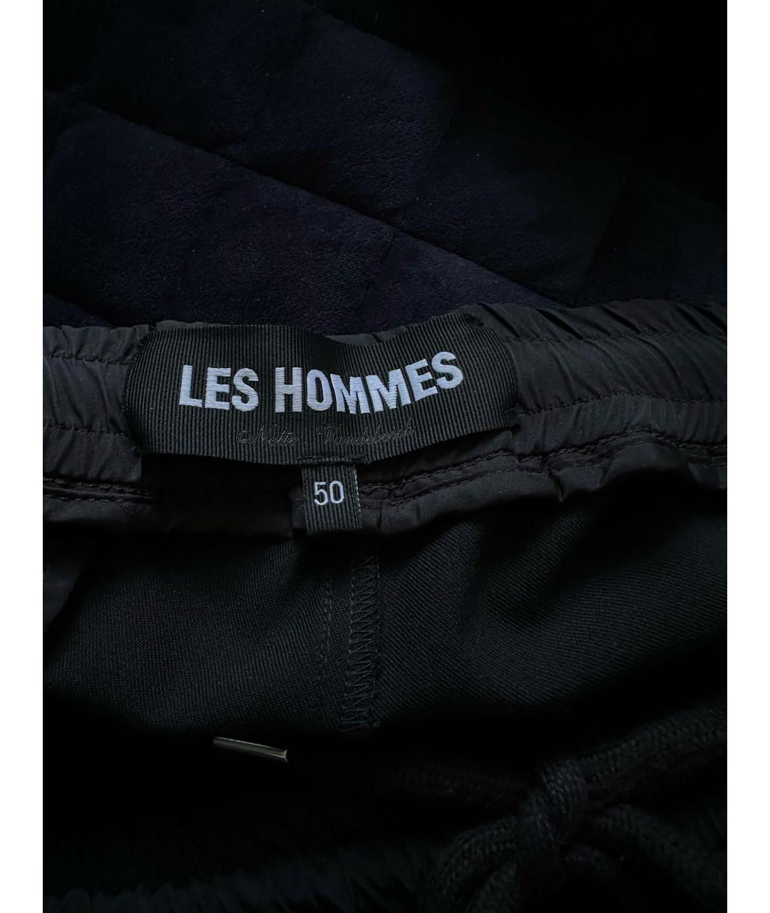 Les Hommes Черные шерстяные повседневные брюки, фото 3