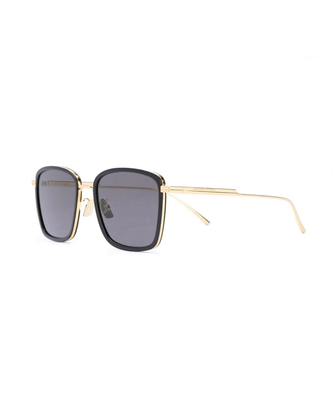 BOTTEGA VENETA Золотые металлические солнцезащитные очки, фото 2