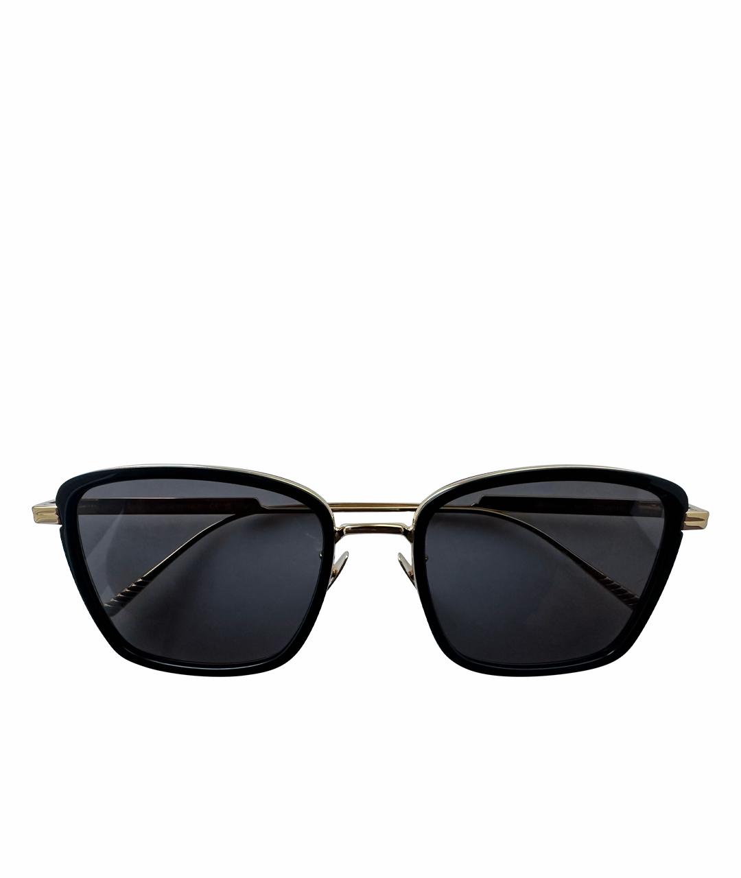 BOTTEGA VENETA Золотые металлические солнцезащитные очки, фото 1