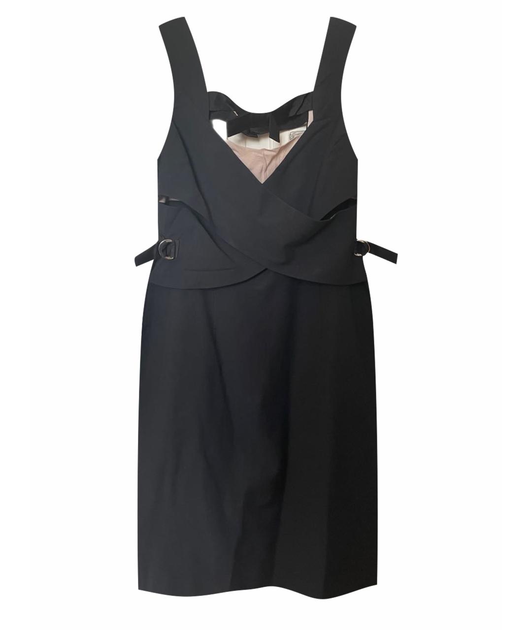 SPORTMAX Черное хлопковое коктейльное платье, фото 1