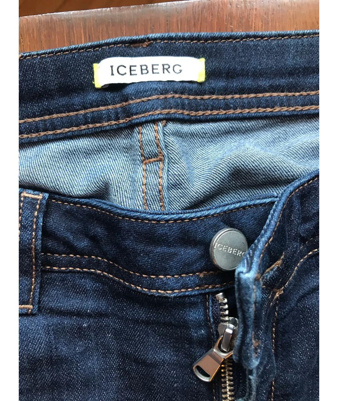 ICEBERG Темно-синие хлопко-эластановые джинсы слим, фото 4
