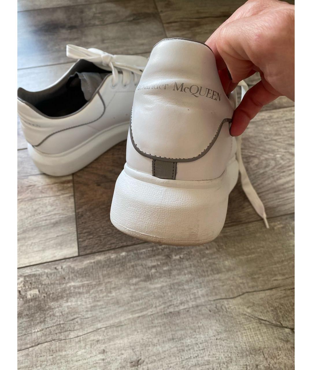 ALEXANDER MCQUEEN Белые кожаные низкие кроссовки / кеды, фото 6