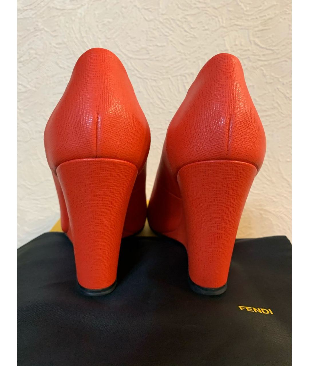 FENDI Красные кожаные туфли, фото 4