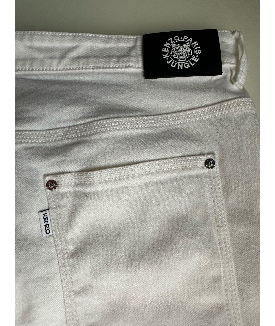 KENZO Белые хлопковые джинсы клеш, фото 5