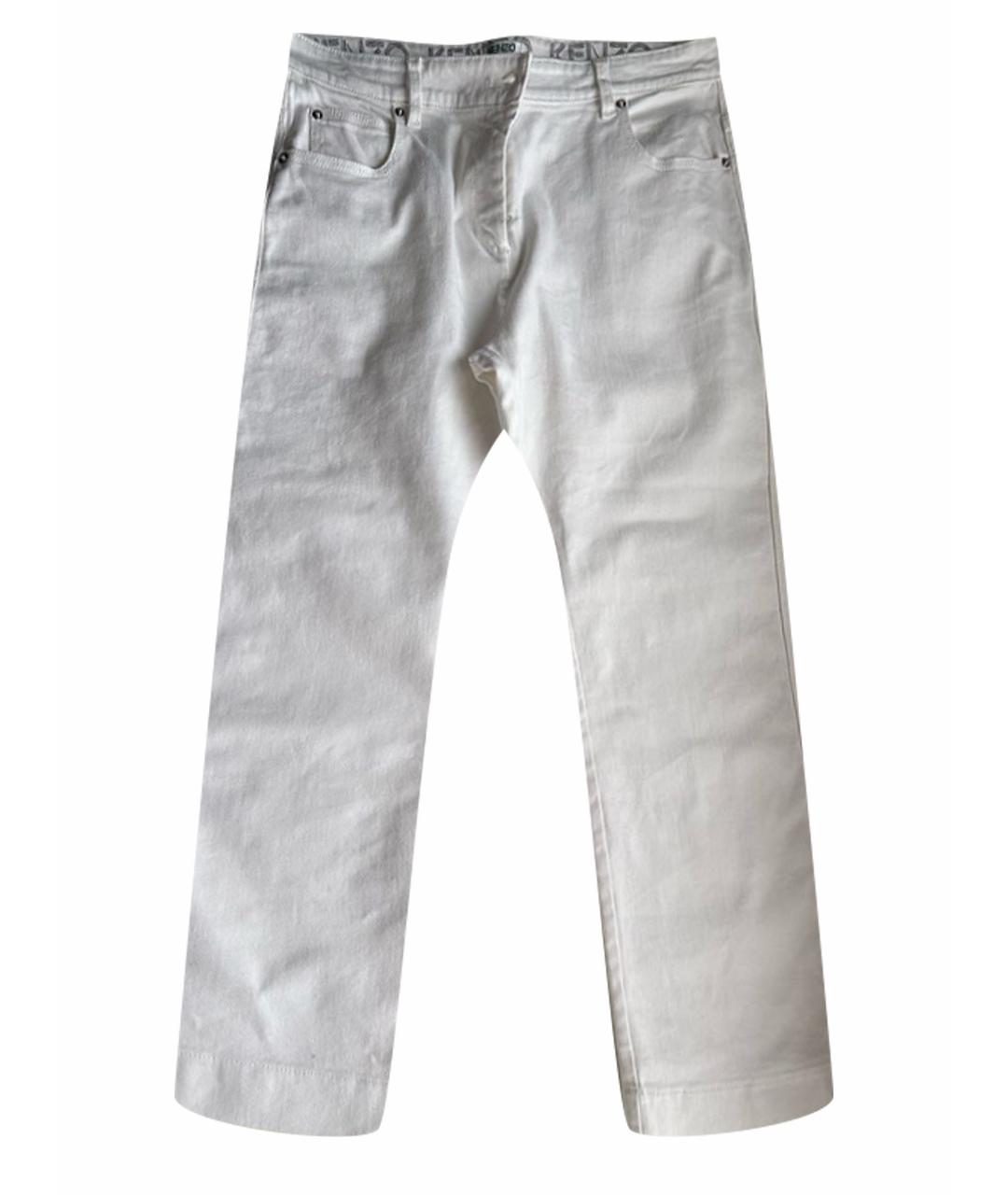 KENZO Белые хлопковые джинсы клеш, фото 1