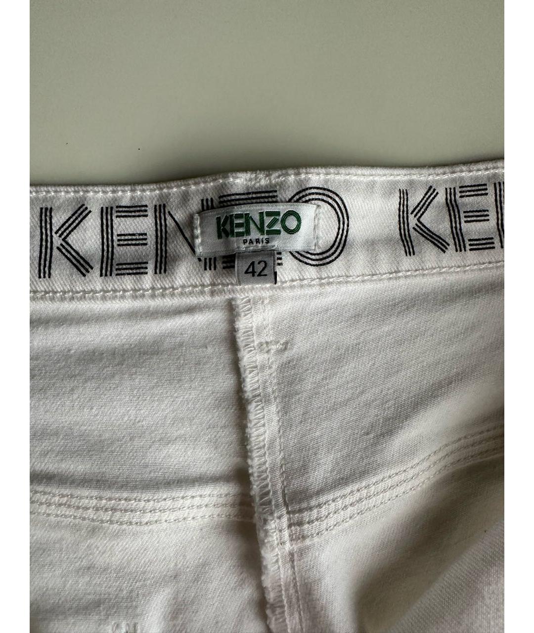 KENZO Белые хлопковые джинсы клеш, фото 4