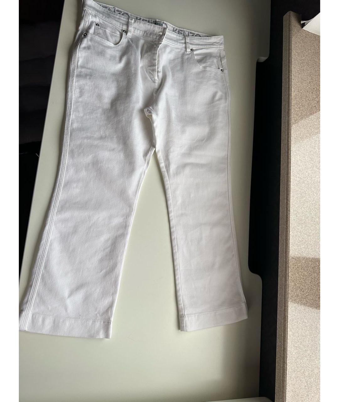 KENZO Белые хлопковые джинсы клеш, фото 6