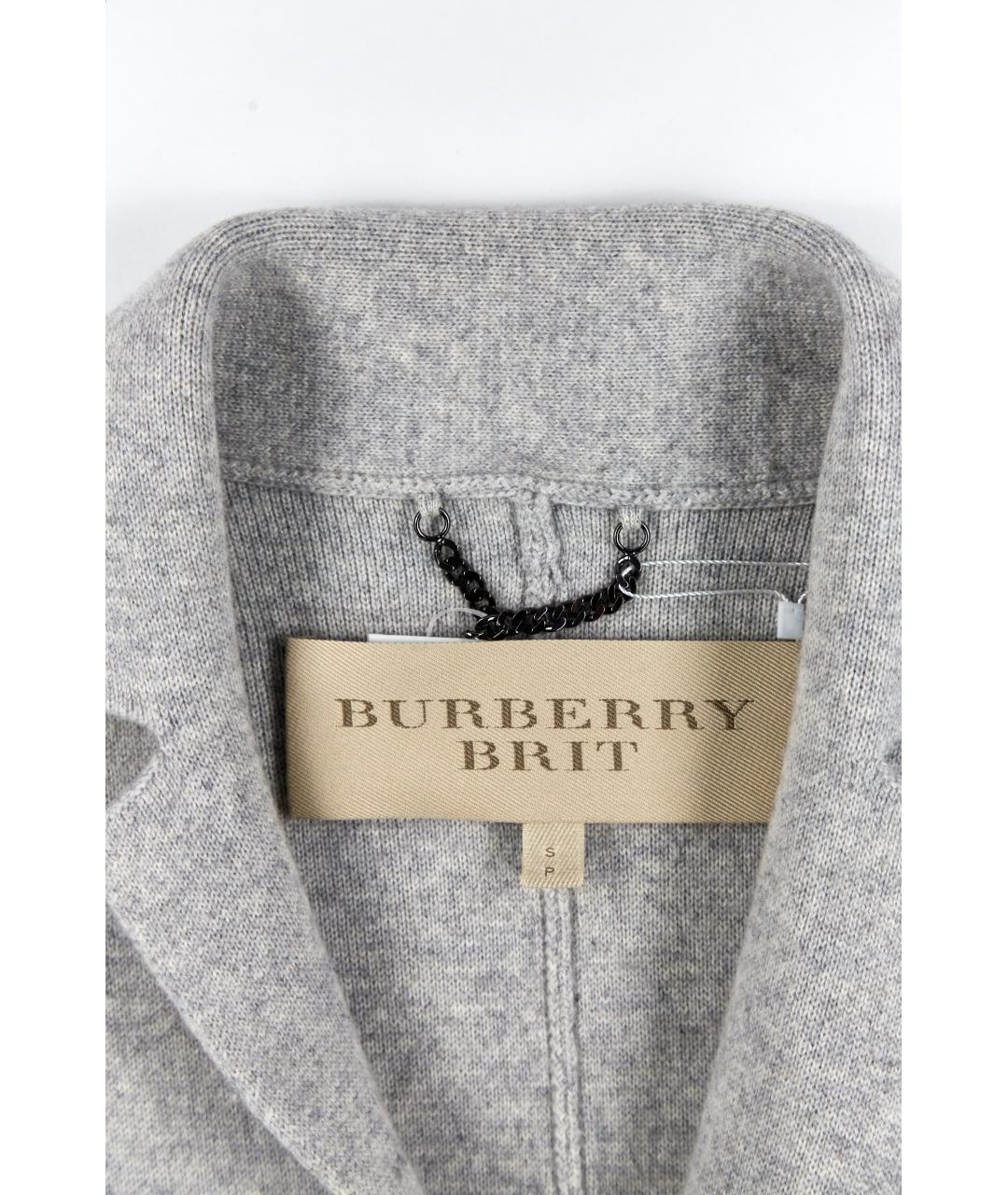 BURBERRY BRIT Серое шерстяное пальто, фото 3